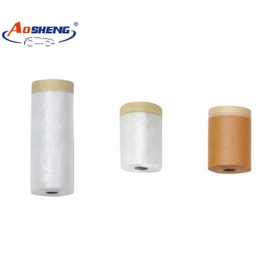 Covering Masking Tapes / Covering Masking Film/ Taped Plastic Wrap For Car Painting